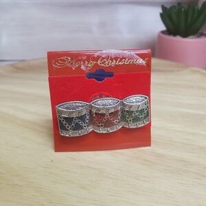 Vintage Christmas Drummer Boy Clothing Pin NEW Sparkle Glaze Silver